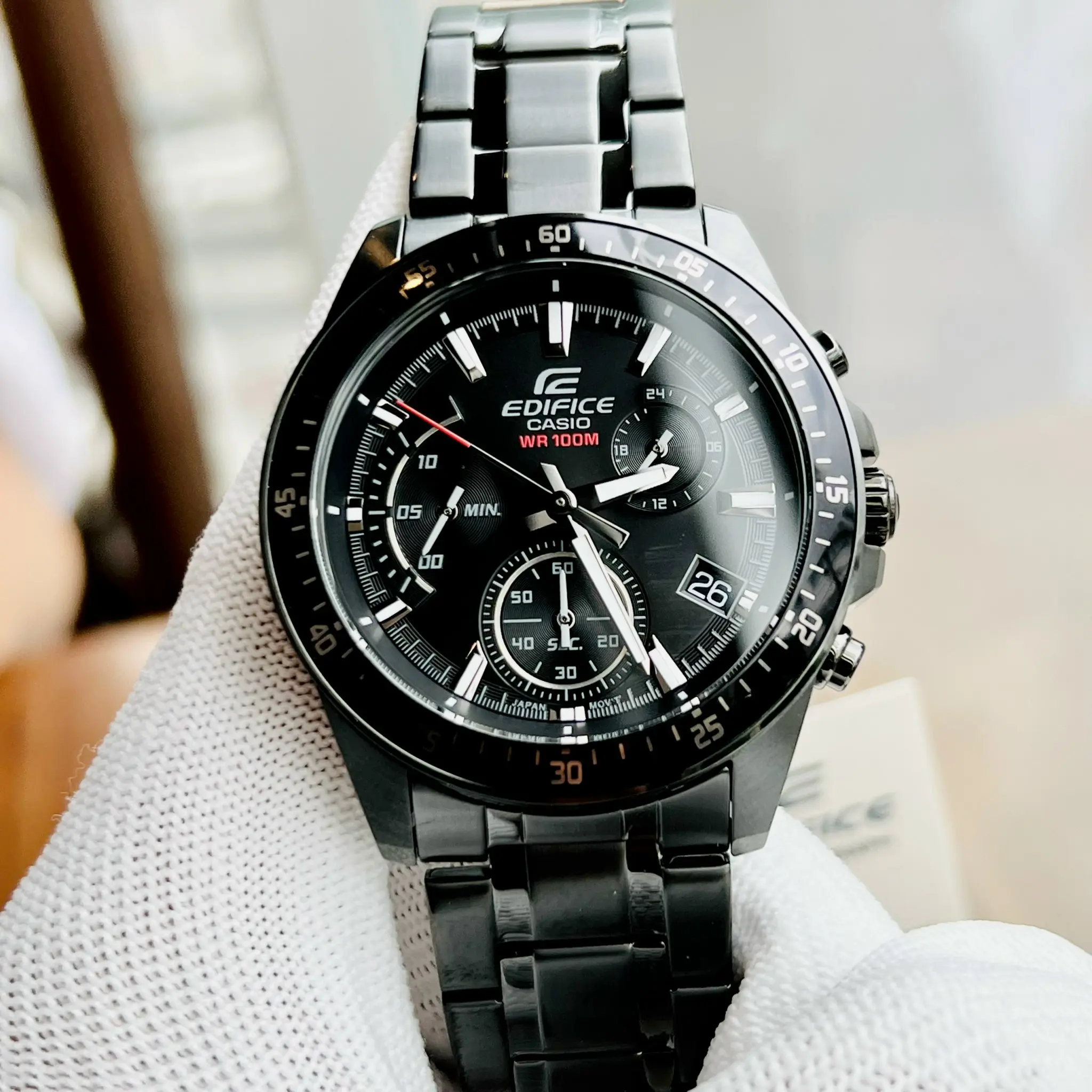 Đồng Hồ Nam Casio EFV-540DC-1AVUDF Dây Kim Loại Mạ Ion Đen - Mặt Kính Khoáng-Bảo Hành 5 Năm-Chính Hãng 100%