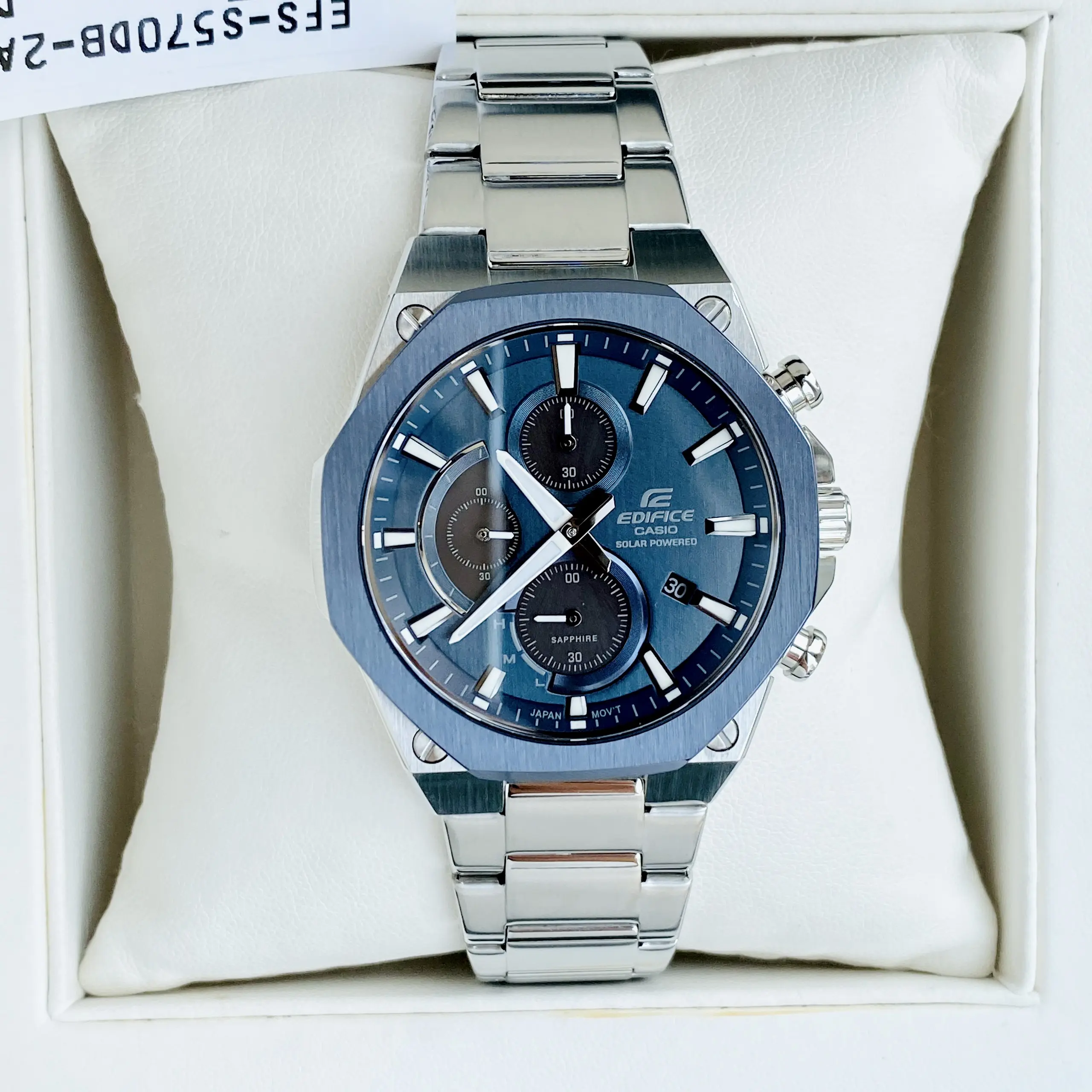 Đồng hồ Casio Edifice EFS-S570DB-2A -Dây Kim Loại -Kính Sapphire - BH 5 Năm - Chính Hãng 100%