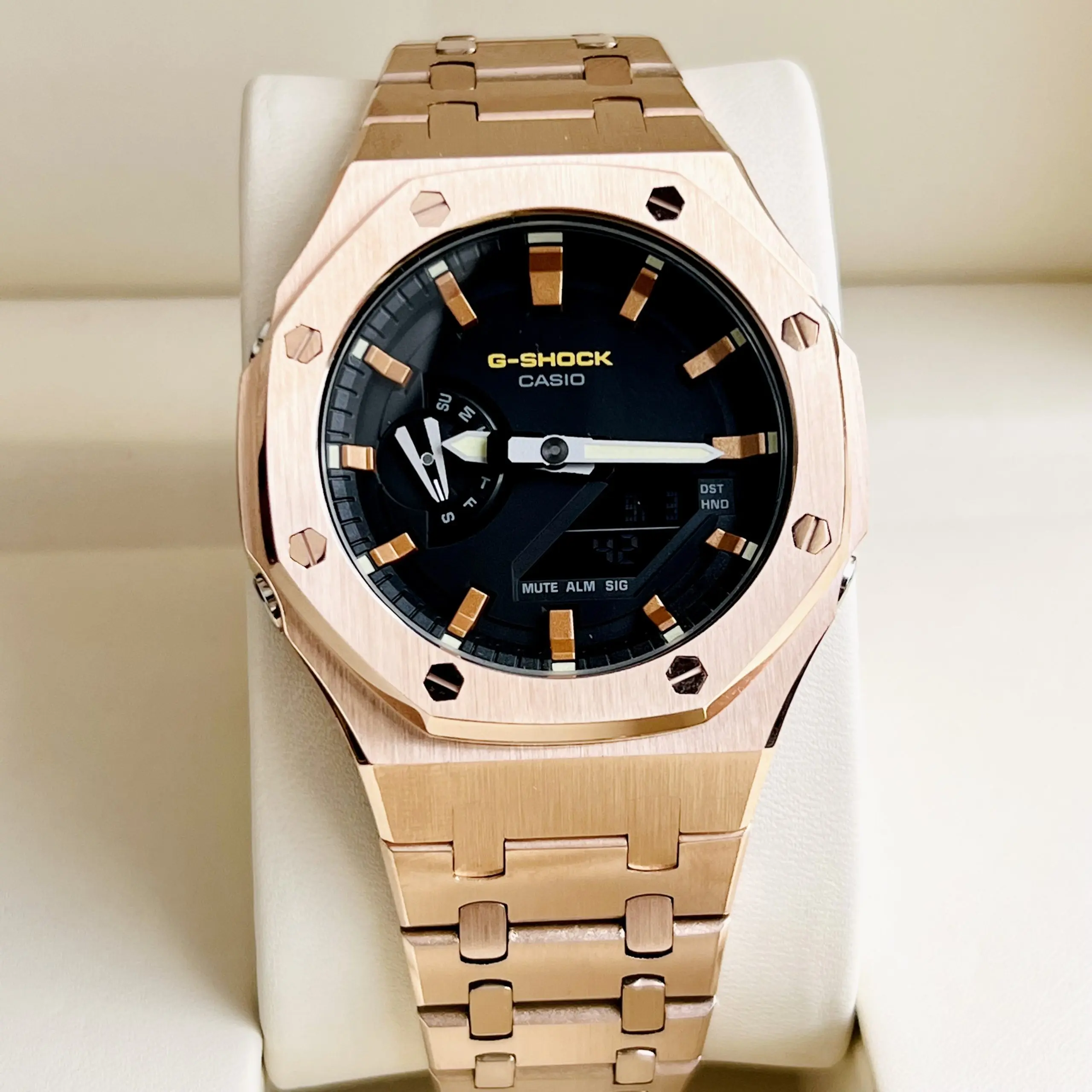 Đồng Hồ Casio G-SHOCK GA2100 CUSTOM AP ROSE GOLD Gen 3 Dây Thép - BH 5 Năm - Chính Hãng 100%
