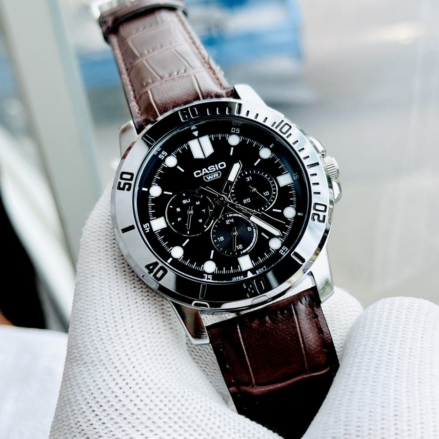 Đồng Hồ Casio Nam MTP-VD300L-1EUDF Viền Bạc Dây Da Và Kim Loại Tùy Chọn - BH 5 Năm - Chính Hãng 100%