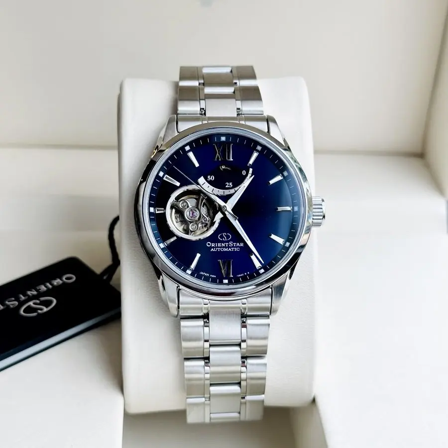 Đồng Hồ Nam ORIENT STAR RE-AT0001L00B OPEN HEART BLUE DIAL - BH 5 Năm - Chính Hãng 100%