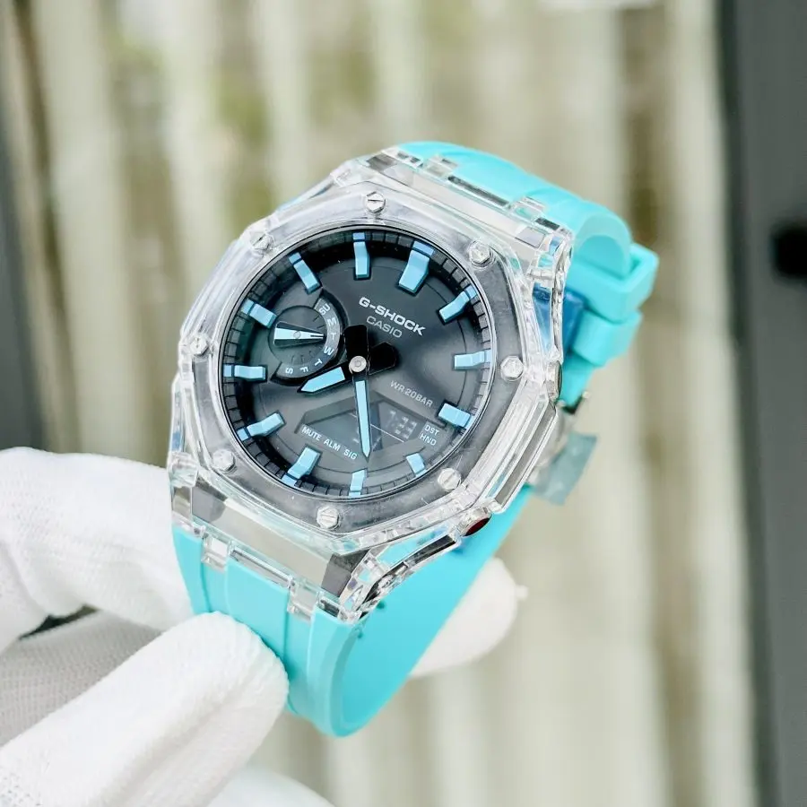 Đồng Hồ Casio G-SHOCK GA2100 CUSTOM XANH LAM - BH 5 Năm - Chính Hãng 100%