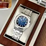 ĐỒNG HỒ NAM I&W Carnival 721G Blue - Viền Bạc Trơn - Automatic - Dây Thép - Kính Sapphire — ảnh 7