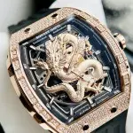 Đồng hồ Nam Bonest Gatti Ghost Dragon Star Gold Full  Diamond - 45mm - Automatic — ảnh 7