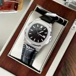 ĐỒNG HỒ NAM I&W Carnival 721G Black - Viền Bạc Trơn - Automatic - Dây Da - Kính Sapphire — ảnh 7