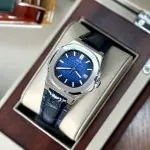 ĐỒNG HỒ NAM I&W Carnival 721G Blue - Viền Bạc Trơn - Automatic - Dây Da - Kính Sapphire — ảnh 2