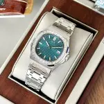 ĐỒNG HỒ NAM I&W Carnival 721G Emerald Green - Viền Bạc Đá - Dây Thép - Automatic - Kính Sapphire — ảnh 6