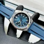 ĐỒNG HỒ NAM I&W Carnival 711G - Mặt Blue - Viền Bạc Trơn - Dây Cao Su - Automatic - Kính Sapphire — ảnh 6