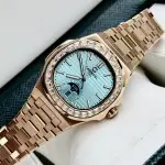 ĐỒNG HỒ NAM Carnival Aquanus 8110G - Mặt TIFFANY- Viền Vàng Đá - Dây Thép - Automatic - Kính Sapphire — ảnh 4