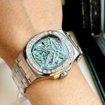 ĐỒNG HỒ NAM CARNIVAL NAUTILUS 8118G2 Màu Bạc Đá - Mặt xanh TIFFANY - Dây Thép - Automatic- Kính Sapphire — ảnh 2