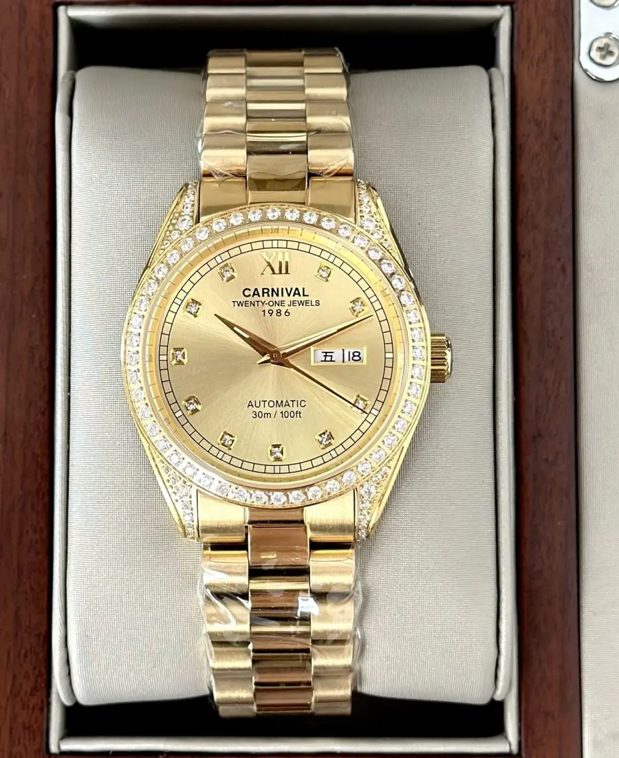 ĐỒNG HỒ NAM CARNIVAL 8907G-VV-V Size 40mm – Dây Thép – Automatic- Kính Sapphire