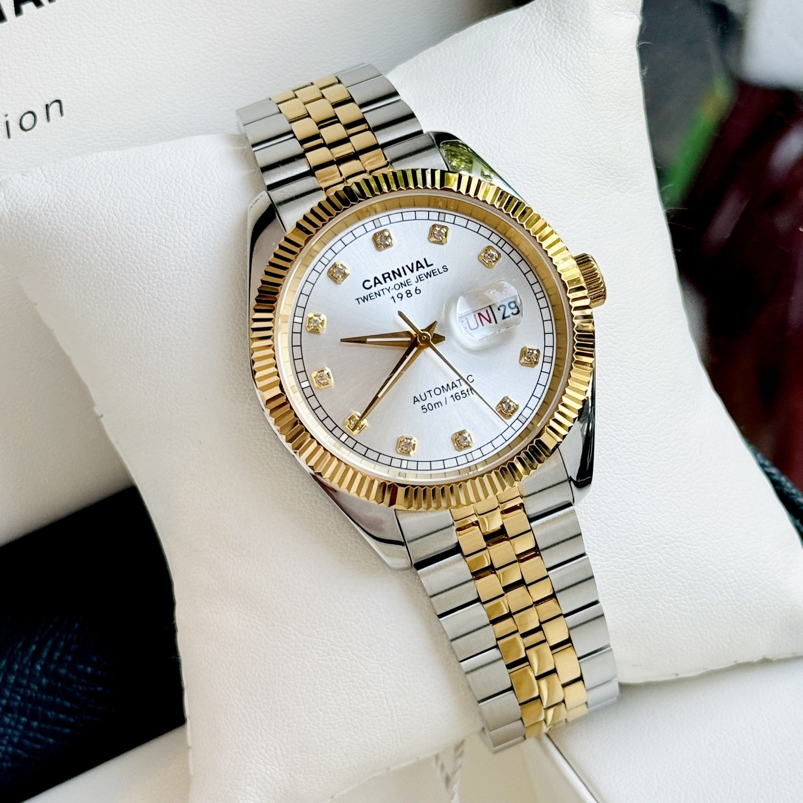 ĐỒNG HỒ NAM I&W Carnival 8131G  Dây Thép Demi - Mặt Trắng - Automatic - Kính Sapphire