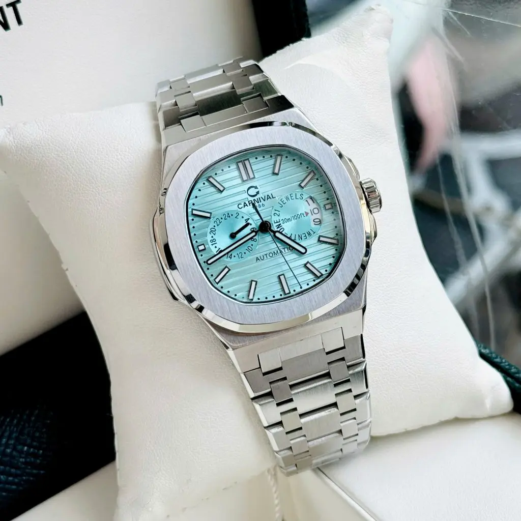 Mặt đồng hồ 41mm và vỏ thép chống gỉ sang trọng