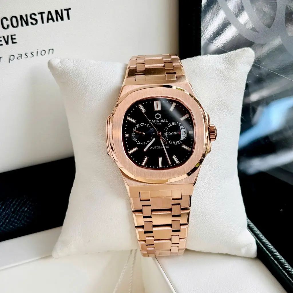 Mặt số 41mm màu đen nam tính và dễ quan sát