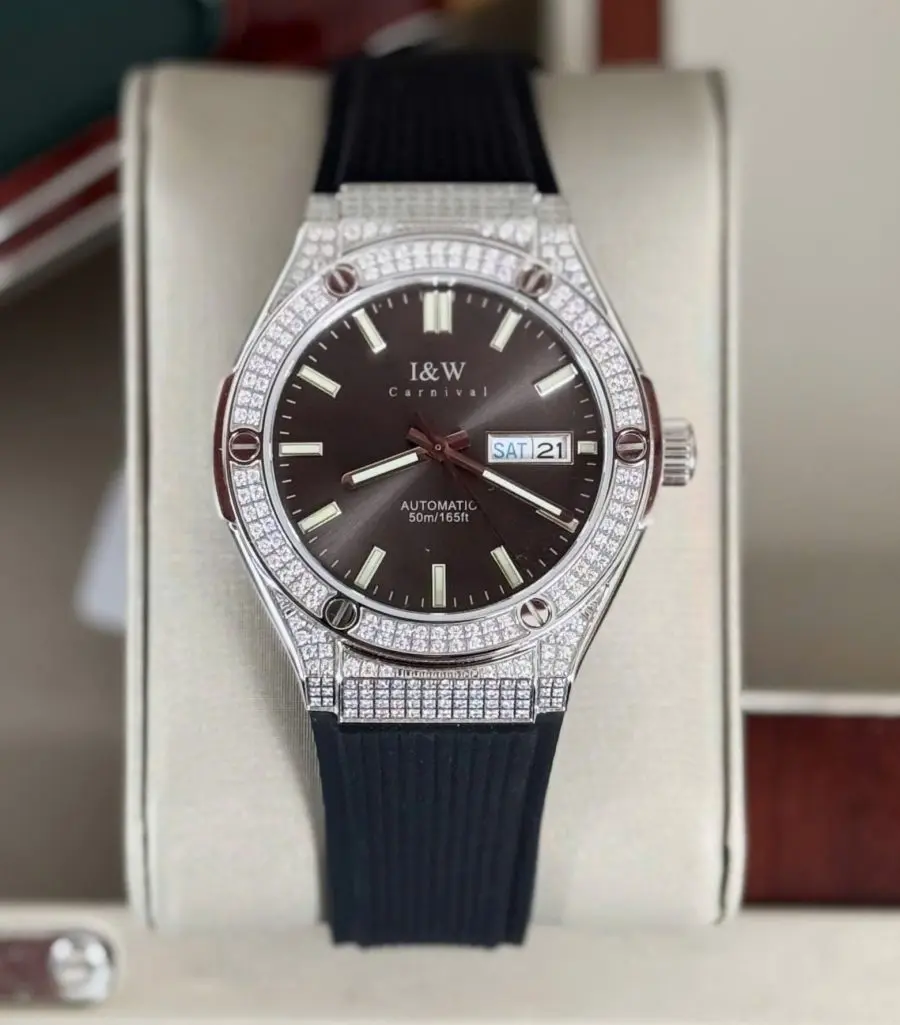 ĐỒNG HỒ NAM I&W CARNIVAL 55851G - Mặt Full Đá Xám – Automatic- Kính Sapphire