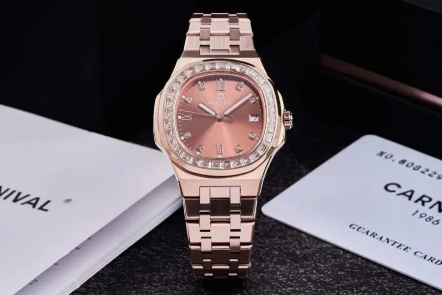 ĐỒNG HỒ Nữ Carnival 8160L2-VH-N-Dây Thép - Pin - Kính Sapphire