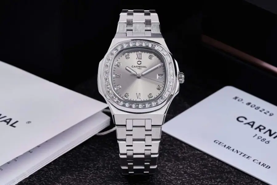 ĐỒNG HỒ Nữ Carnival 8160L2-VT-TX-Dây Thép - Pin - Kính Sapphire