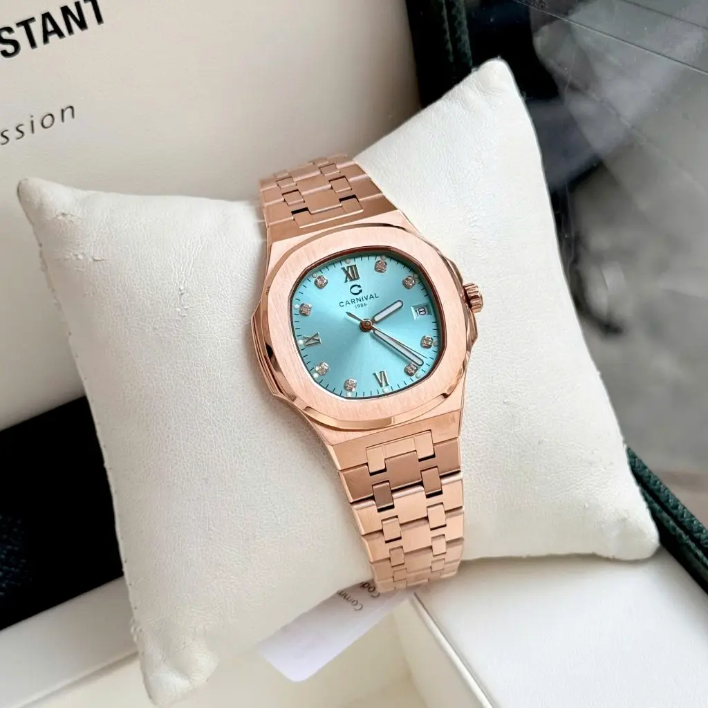 Mặt số 34mm màu xanh Tiffany cực kỳ nổi bật và trẻ trung