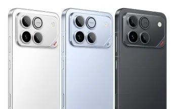 Mặt lưng điện thoại Honor Win 2 5G gồm ba màu trắng, xanh nhạt, đen nổi bật với cụm 4 camera sau