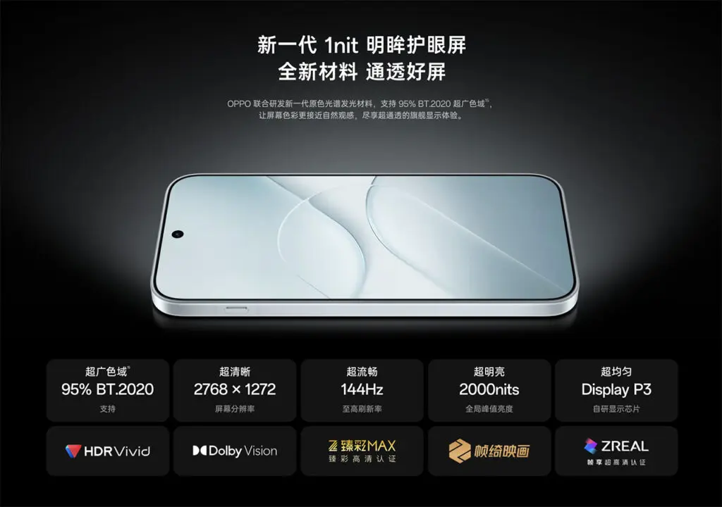 Màn hình đục lỗ viền mỏng điện thoại OPPO Find X10 kèm thông số kỹ thuật 144Hz, 2768x1272, 2000nits và Dolby Vision